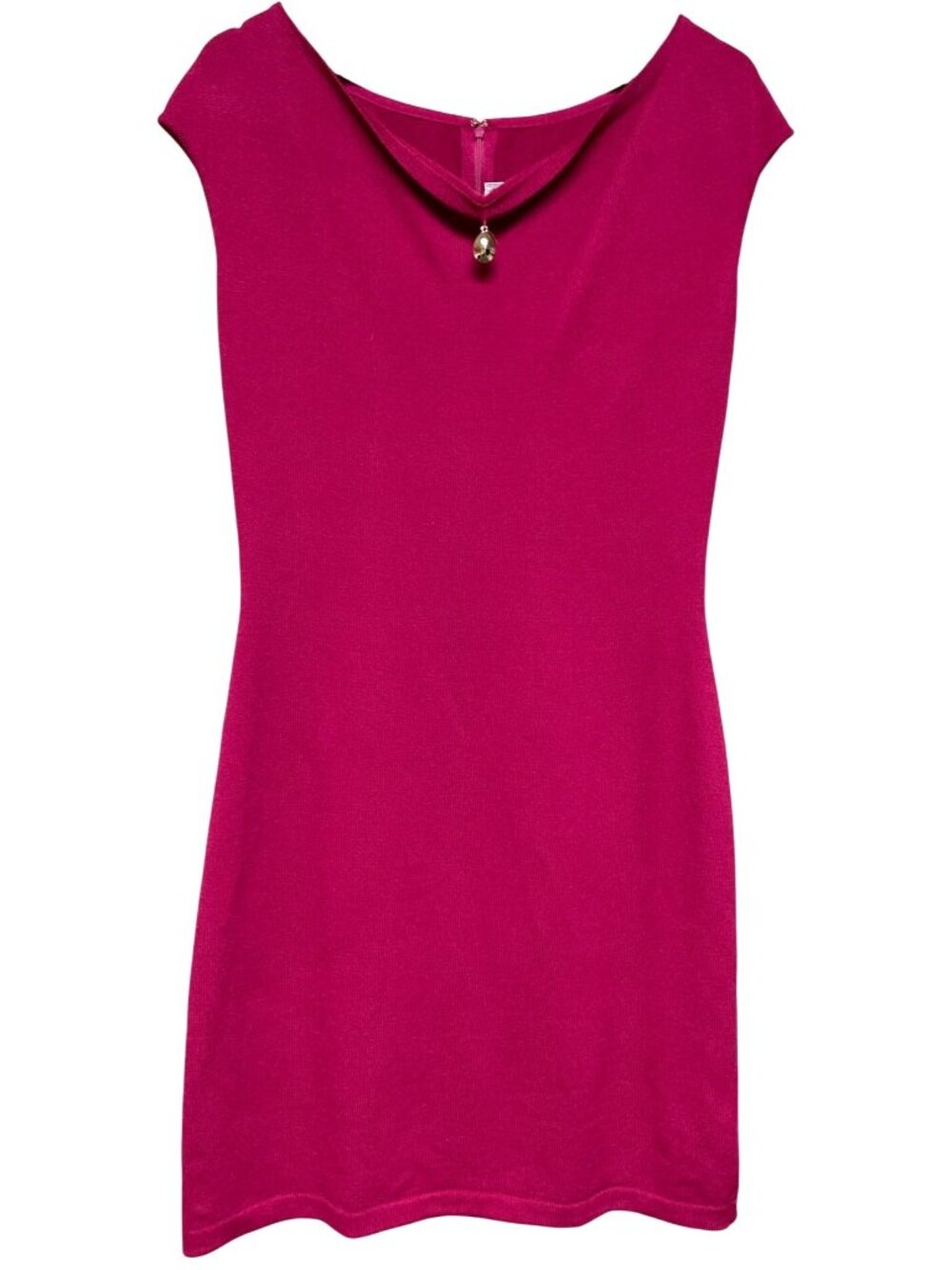 St John Collection Santana Magenta Pink Knit Sleeveless Sheath Dress Classic